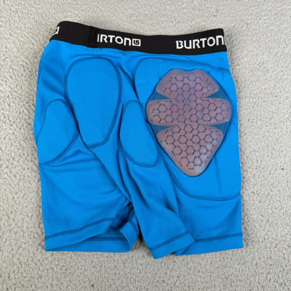 BURTON D30 Shorts Youth  Medium Blue Logo Pad Base Layer Short Ski Gear Snow 6"